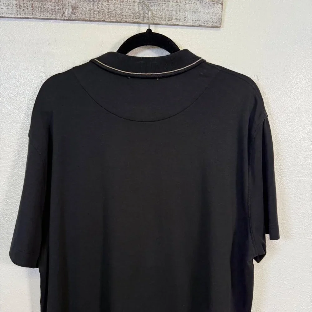 Banana Republic Luxury Touch Button Down Shirt XL Black Polo‎ Collar Preppy